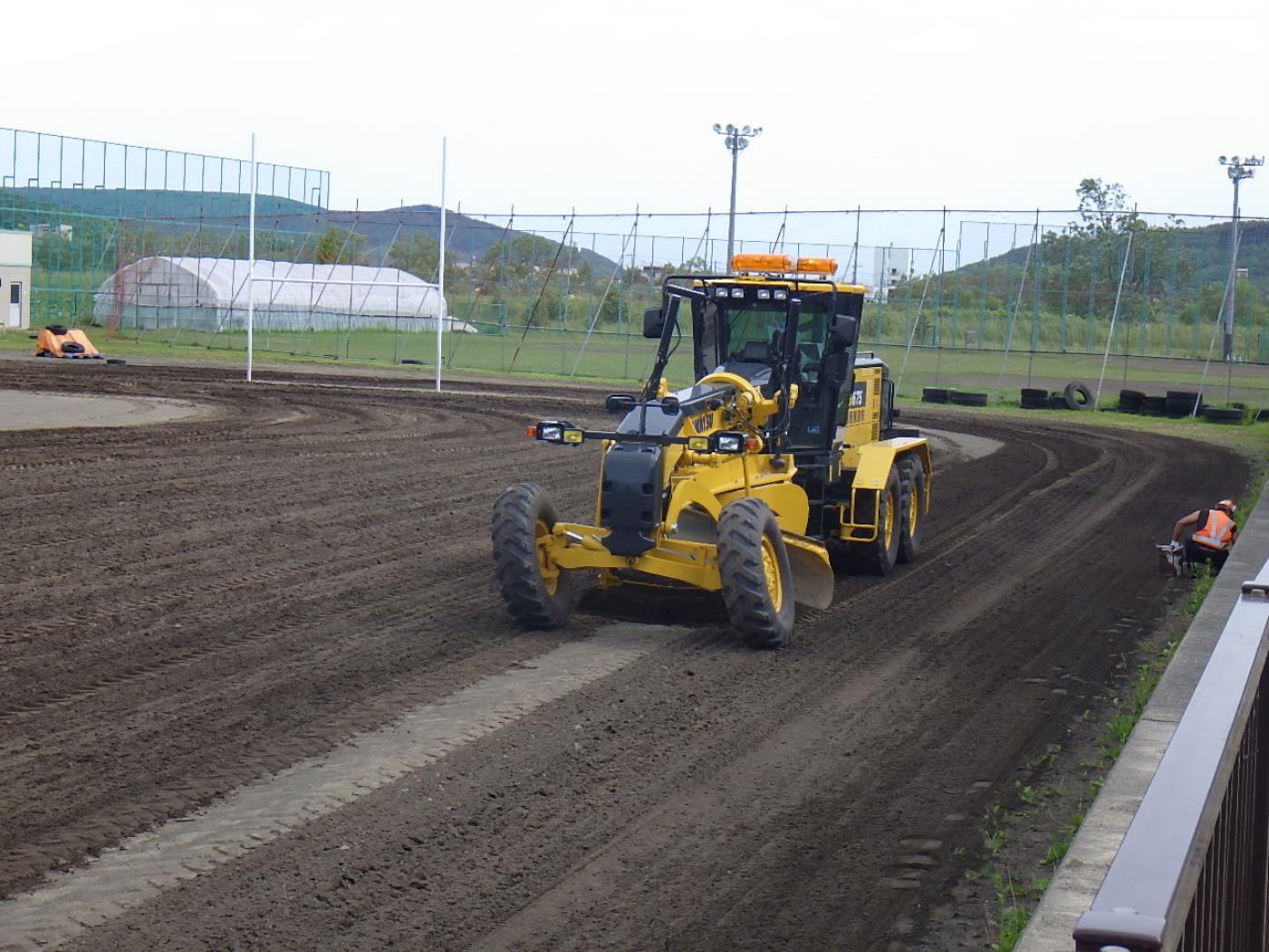 遠軽高グラウンド整備