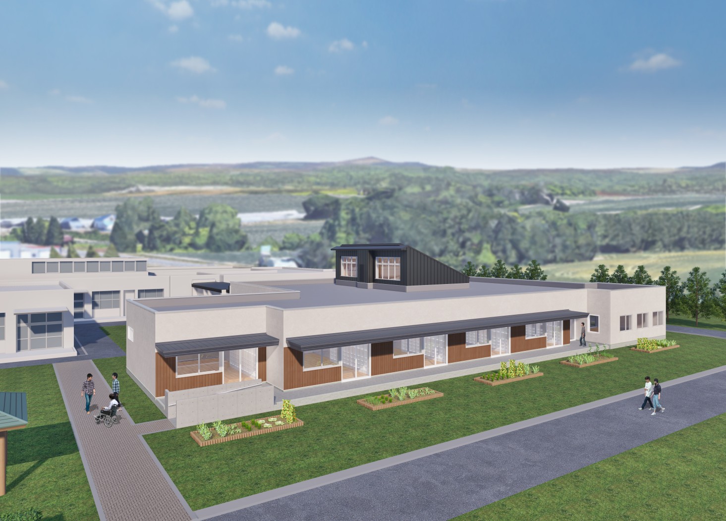 北見支援学校増築棟外観パース