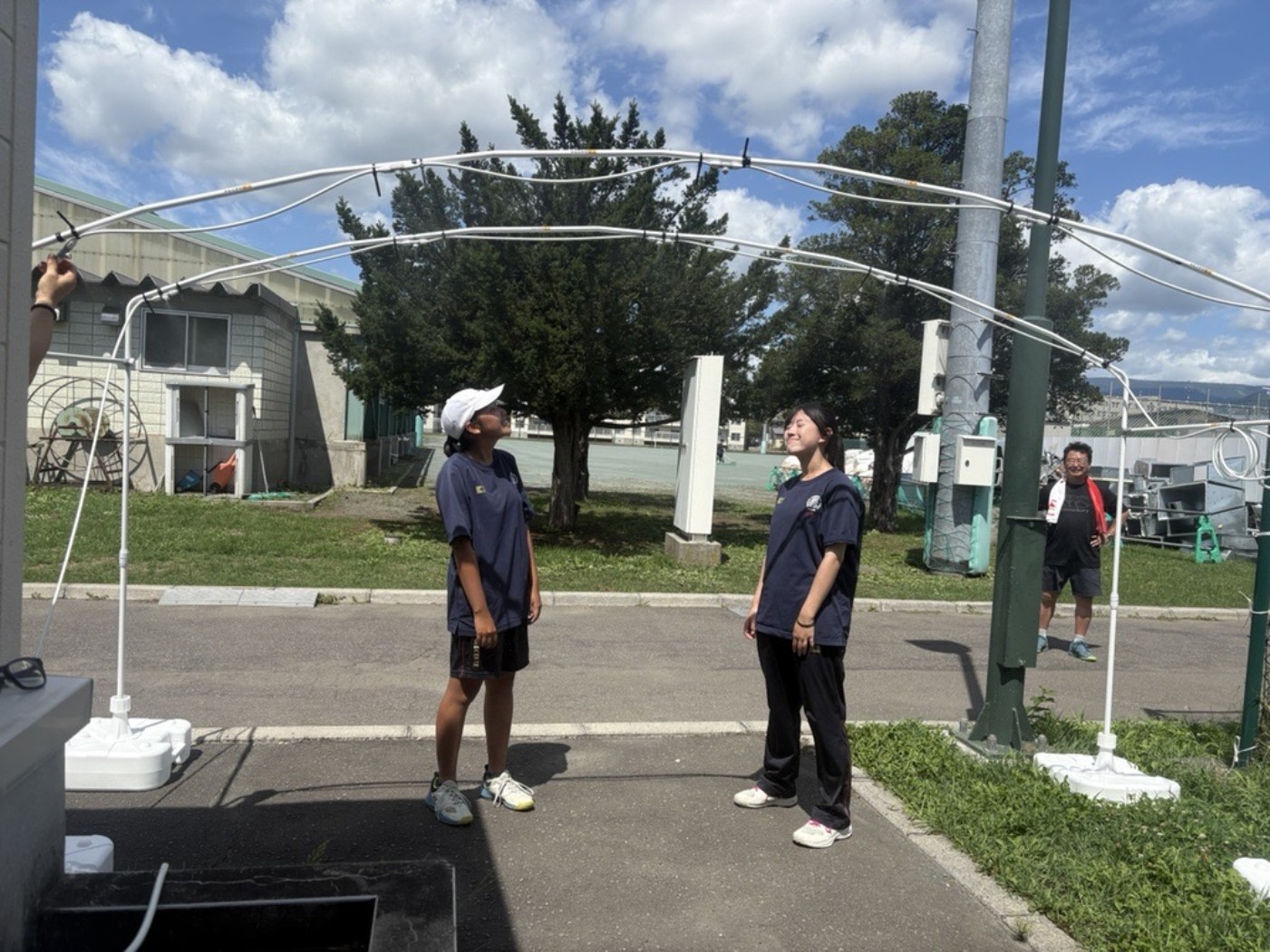 函館商業・ミストシャワー導入